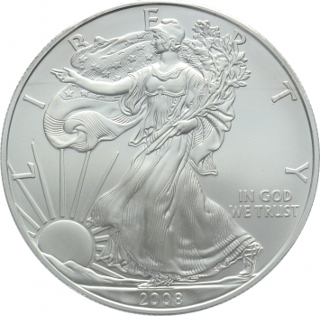 USA 1 Dollar 2008 Silver Eagle - 1 Unze Feinsilber